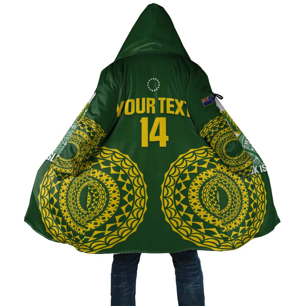 Custom Avaiki Cook Islands Rugby Cloak Kuki Airani Tatau Green - Aussie Hoodie