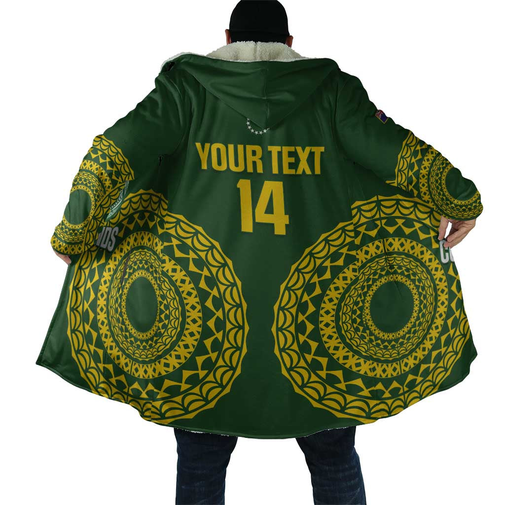 Custom Avaiki Cook Islands Rugby Cloak Kuki Airani Tatau Green - Aussie Hoodie