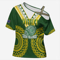 Custom Avaiki Cook Islands Rugby Cross Shoulder Shirt Kuki Airani Tatau Green - Aussie Hoodie