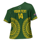 Custom Avaiki Cook Islands Rugby Cross Shoulder Shirt Kuki Airani Tatau Green - Aussie Hoodie