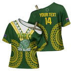 Custom Avaiki Cook Islands Rugby Cross Shoulder Shirt Kuki Airani Tatau Green - Aussie Hoodie