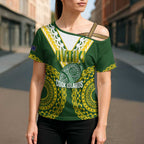 Custom Avaiki Cook Islands Rugby Cross Shoulder Shirt Kuki Airani Tatau Green - Aussie Hoodie