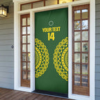 Custom Avaiki Cook Islands Rugby Door Cover Kuki Airani Tatau Green - Aussie Hoodie