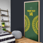 Custom Avaiki Cook Islands Rugby Door Cover Kuki Airani Tatau Green - Aussie Hoodie