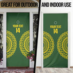 Custom Avaiki Cook Islands Rugby Door Cover Kuki Airani Tatau Green - Aussie Hoodie
