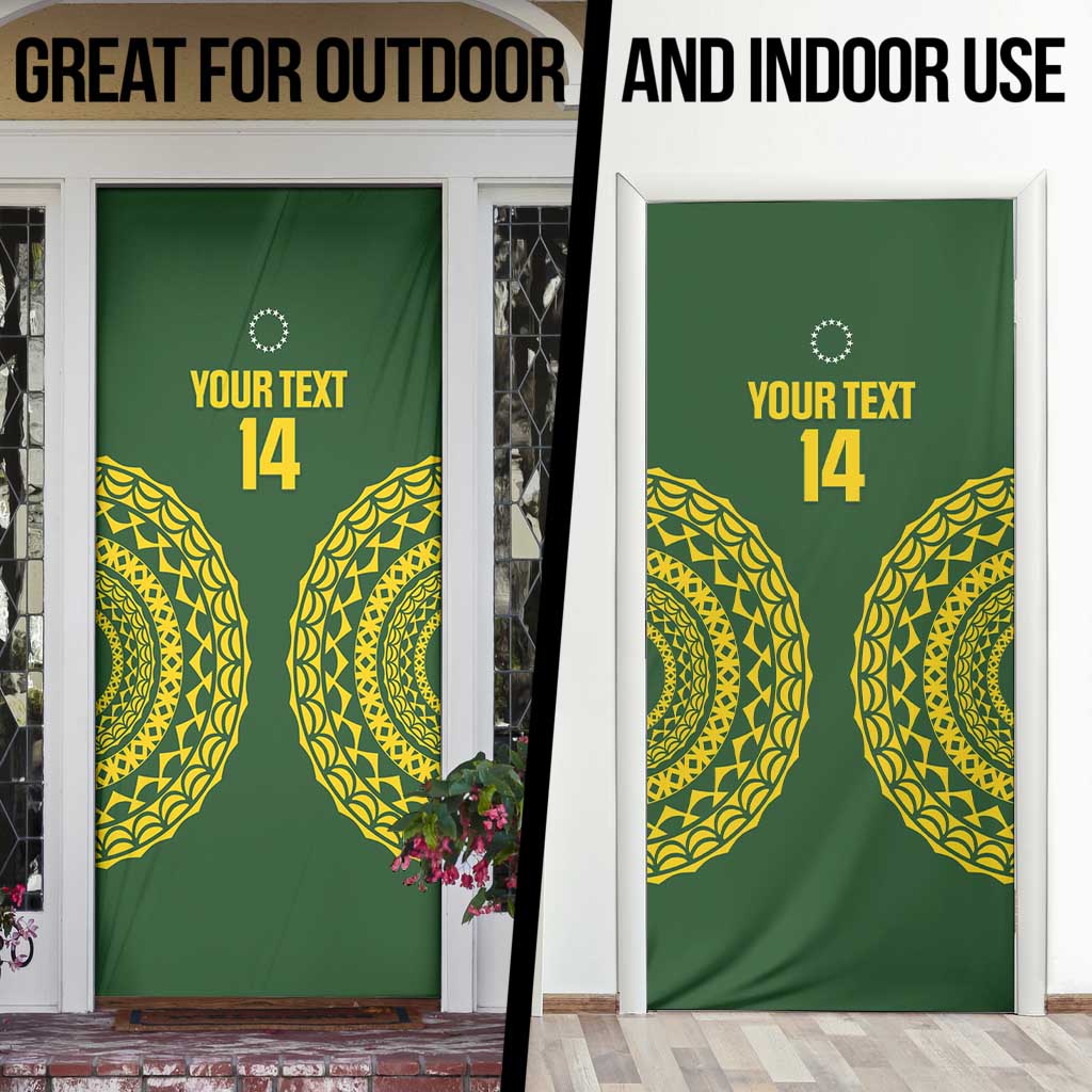 Custom Avaiki Cook Islands Rugby Door Cover Kuki Airani Tatau Green - Aussie Hoodie