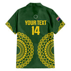 Custom Avaiki Cook Islands Rugby Family Matching Mermaid Dress and Hawaiian Shirt Kuki Airani Tatau Green - Aussie Hoodie