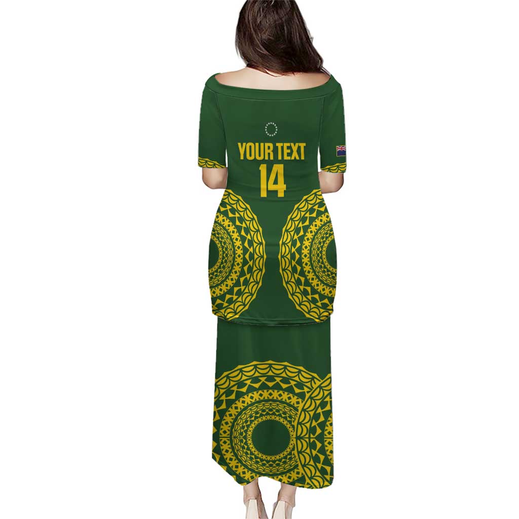 Custom Avaiki Cook Islands Rugby Family Matching Puletasi and Hawaiian Shirt Kuki Airani Tatau Green - Aussie Hoodie
