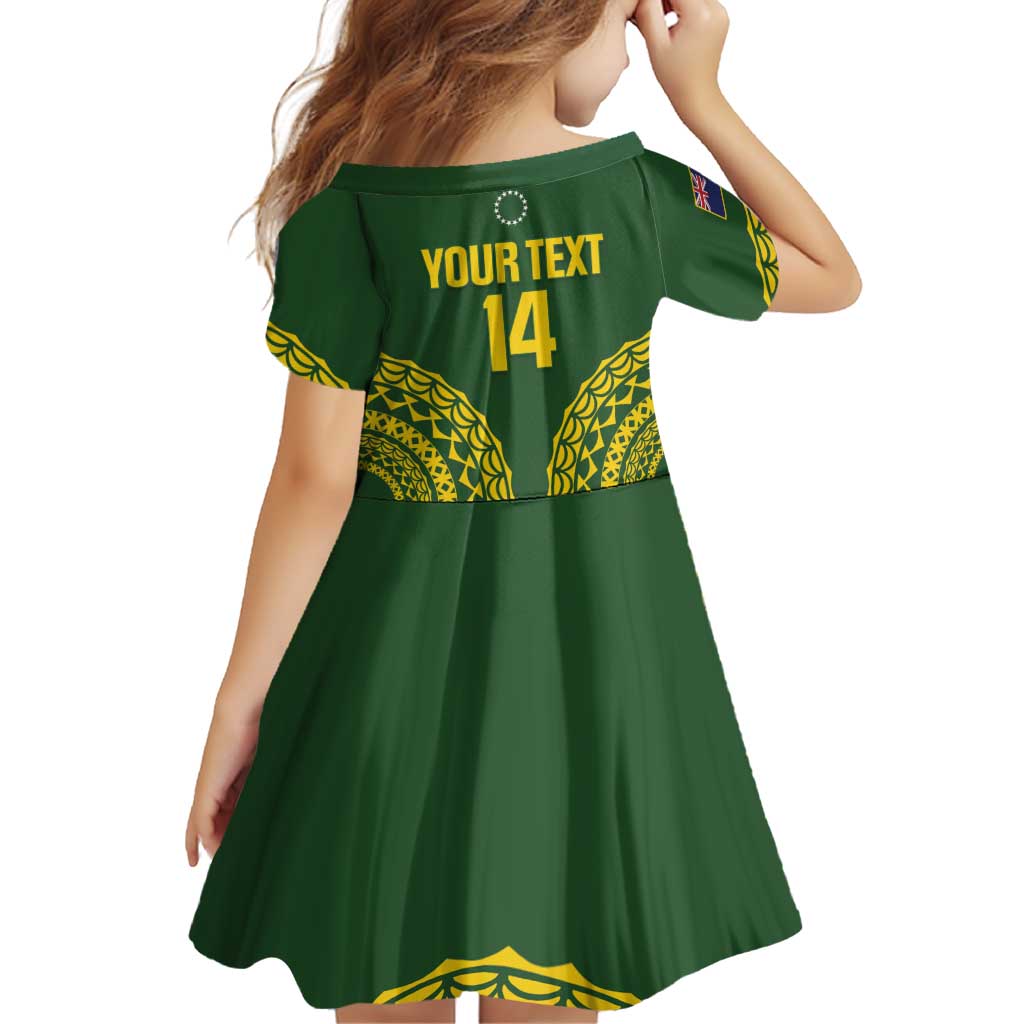 Custom Avaiki Cook Islands Rugby Family Matching Tank Maxi Dress and Hawaiian Shirt Kuki Airani Tatau Green - Aussie Hoodie