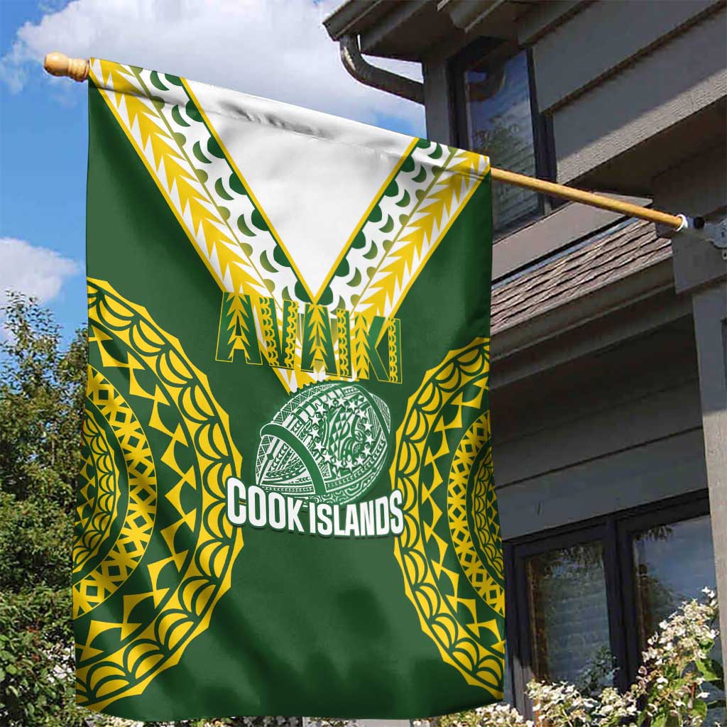 Avaiki Cook Islands Rugby Garden Flag Kuki Airani Tatau Green - Aussie Hoodie