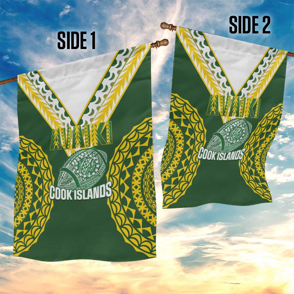 Avaiki Cook Islands Rugby Garden Flag Kuki Airani Tatau Green - Aussie Hoodie