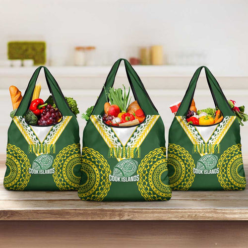 Avaiki Cook Islands Rugby Grocery Bag Kuki Airani Tatau Green - Aussie Hoodie