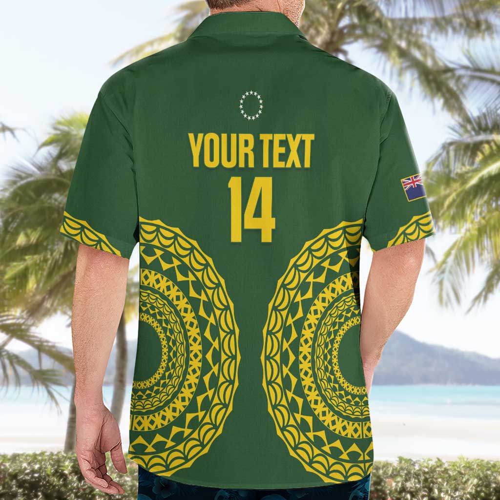 Custom Avaiki Cook Islands Rugby Hawaiian Shirt Kuki Airani Tatau Green - Aussie Hoodie