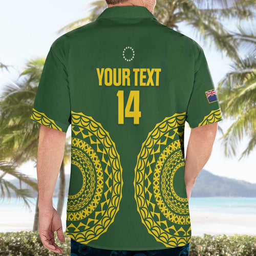 Custom Avaiki Cook Islands Rugby Hawaiian Shirt Kuki Airani Tatau Green - Aussie Hoodie
