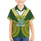 Custom Avaiki Cook Islands Rugby Hawaiian Shirt Kuki Airani Tatau Green - Aussie Hoodie