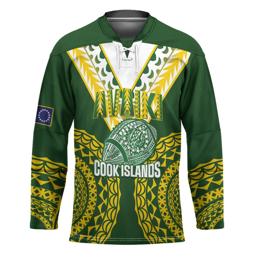 Custom Avaiki Cook Islands Rugby Hockey Jersey Kuki Airani Tatau Green - Aussie Hoodie