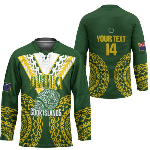 Custom Avaiki Cook Islands Rugby Hockey Jersey Kuki Airani Tatau Green - Aussie Hoodie