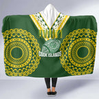 Avaiki Cook Islands Rugby Hooded Blanket Kuki Airani Tatau Green - Aussie Hoodie