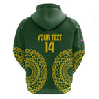 Custom Avaiki Cook Islands Rugby Hoodie Kuki Airani Tatau Green - Aussie Hoodie