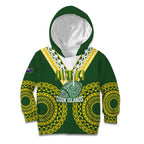 Custom Avaiki Cook Islands Rugby Kid Hoodie Kuki Airani Tatau Green - Aussie Hoodie