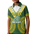 Custom Avaiki Cook Islands Rugby Kid Polo Shirt Kuki Airani Tatau Green - Aussie Hoodie