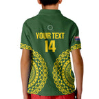 Custom Avaiki Cook Islands Rugby Kid Polo Shirt Kuki Airani Tatau Green - Aussie Hoodie