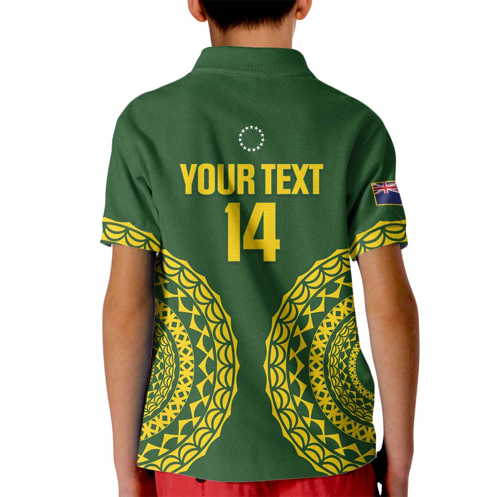Custom Avaiki Cook Islands Rugby Kid Polo Shirt Kuki Airani Tatau Green - Aussie Hoodie
