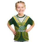Custom Avaiki Cook Islands Rugby Kid T Shirt Kuki Airani Tatau Green - Aussie Hoodie