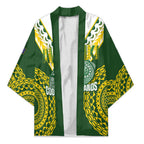 Custom Avaiki Cook Islands Rugby Kimono Kuki Airani Tatau Green - Aussie Hoodie