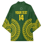 Custom Avaiki Cook Islands Rugby Kimono Kuki Airani Tatau Green - Aussie Hoodie
