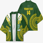 Custom Avaiki Cook Islands Rugby Kimono Kuki Airani Tatau Green - Aussie Hoodie