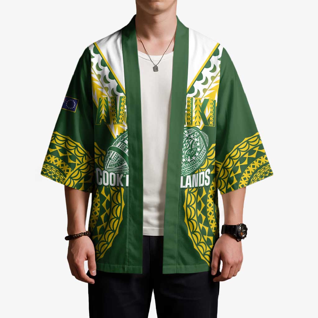 Custom Avaiki Cook Islands Rugby Kimono Kuki Airani Tatau Green - Aussie Hoodie