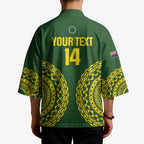 Custom Avaiki Cook Islands Rugby Kimono Kuki Airani Tatau Green - Aussie Hoodie