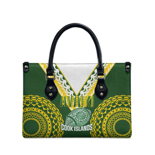Avaiki Cook Islands Rugby Leather Bag Kuki Airani Tatau Green - Aussie Hoodie