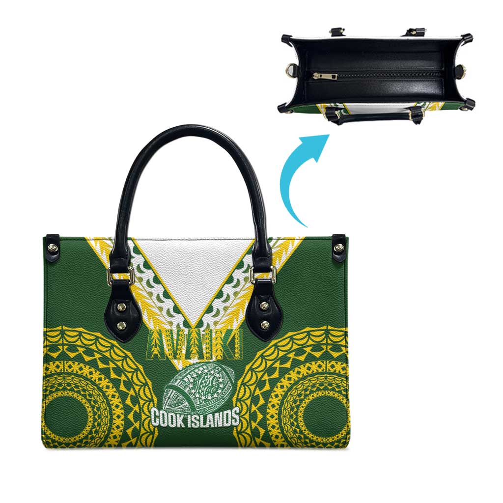 Avaiki Cook Islands Rugby Leather Bag Kuki Airani Tatau Green - Aussie Hoodie