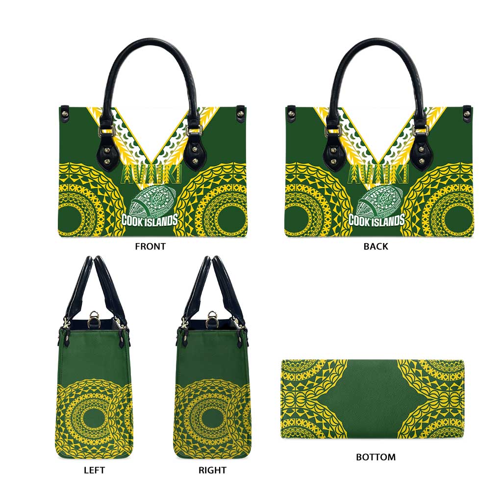 Avaiki Cook Islands Rugby Leather Bag Kuki Airani Tatau Green - Aussie Hoodie