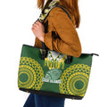 Avaiki Cook Islands Rugby Leather Tote Bag Kuki Airani Tatau Green - Aussie Hoodie