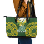 Avaiki Cook Islands Rugby Leather Tote Bag Kuki Airani Tatau Green - Aussie Hoodie