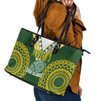 Avaiki Cook Islands Rugby Leather Tote Bag Kuki Airani Tatau Green - Aussie Hoodie