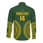 Custom Avaiki Cook Islands Rugby Long Sleeve Button Shirt Kuki Airani Tatau Green - Aussie Hoodie