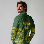 Custom Avaiki Cook Islands Rugby Long Sleeve Polo Shirt Kuki Airani Tatau Green - Aussie Hoodie