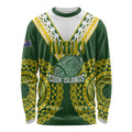 Custom Avaiki Cook Islands Rugby Long Sleeve Shirt Kuki Airani Tatau Green - Aussie Hoodie