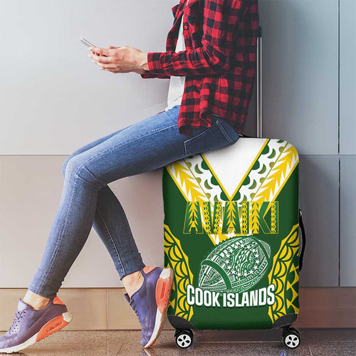 Avaiki Cook Islands Rugby Luggage Cover Kuki Airani Tatau Green - Aussie Hoodie
