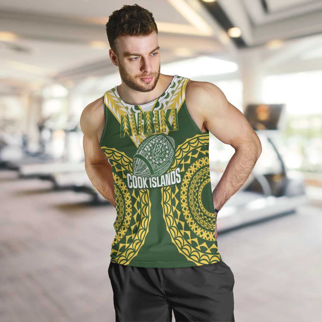 Custom Avaiki Cook Islands Rugby Men Tank Top Kuki Airani Tatau Green - Aussie Hoodie