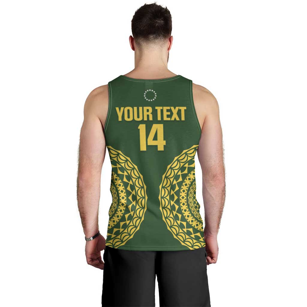 Custom Avaiki Cook Islands Rugby Men Tank Top Kuki Airani Tatau Green - Aussie Hoodie