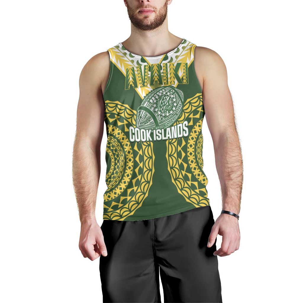 Custom Avaiki Cook Islands Rugby Men Tank Top Kuki Airani Tatau Green - Aussie Hoodie