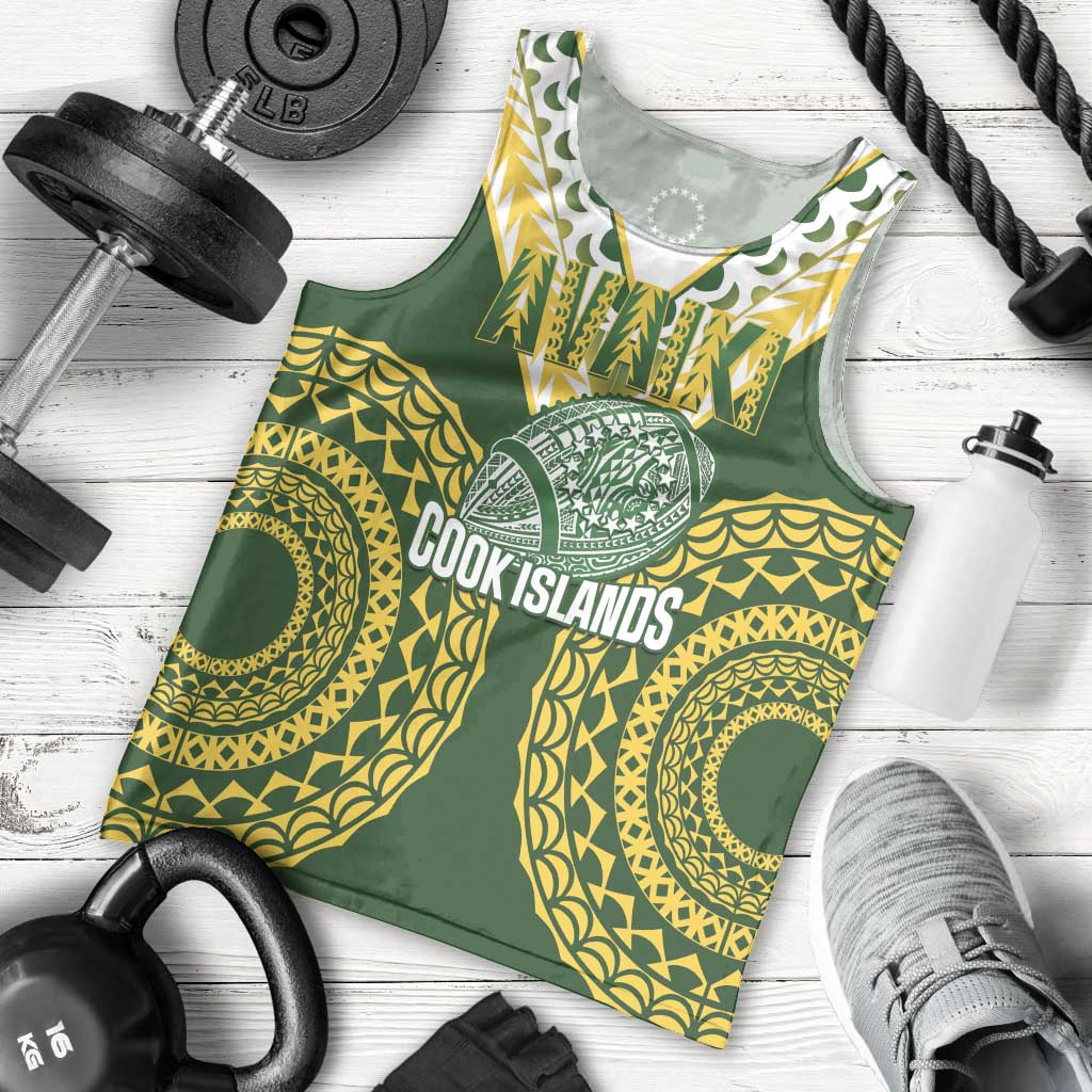 Custom Avaiki Cook Islands Rugby Men Tank Top Kuki Airani Tatau Green - Aussie Hoodie