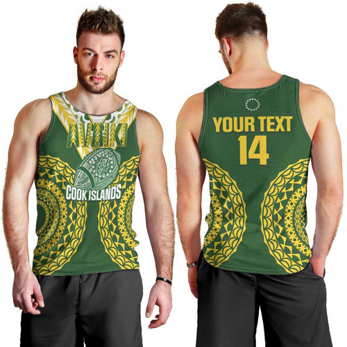 Custom Avaiki Cook Islands Rugby Men Tank Top Kuki Airani Tatau Green - Aussie Hoodie