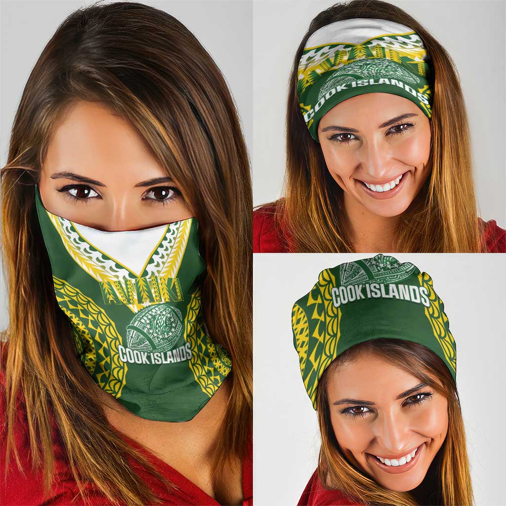 Avaiki Cook Islands Rugby Neck Gaiter Kuki Airani Tatau Green - Aussie Hoodie