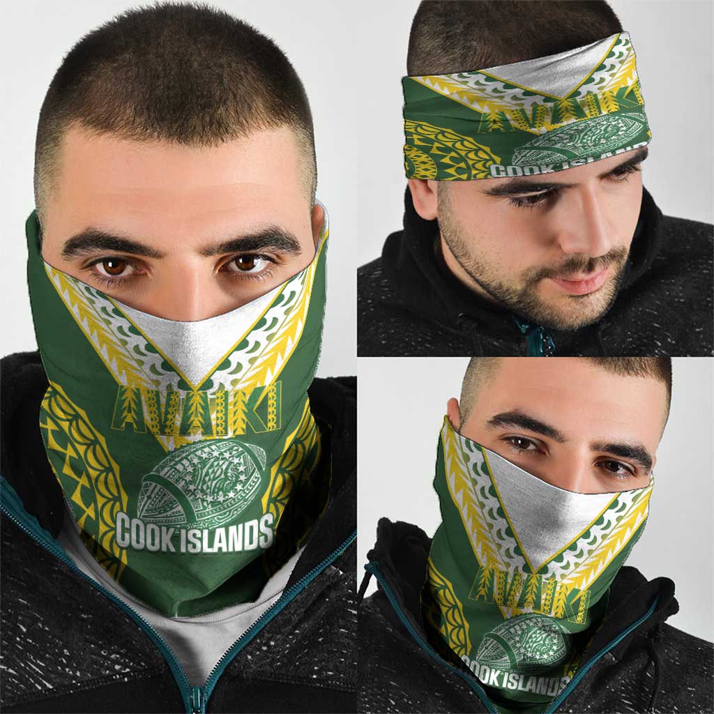 Avaiki Cook Islands Rugby Neck Gaiter Kuki Airani Tatau Green - Aussie Hoodie